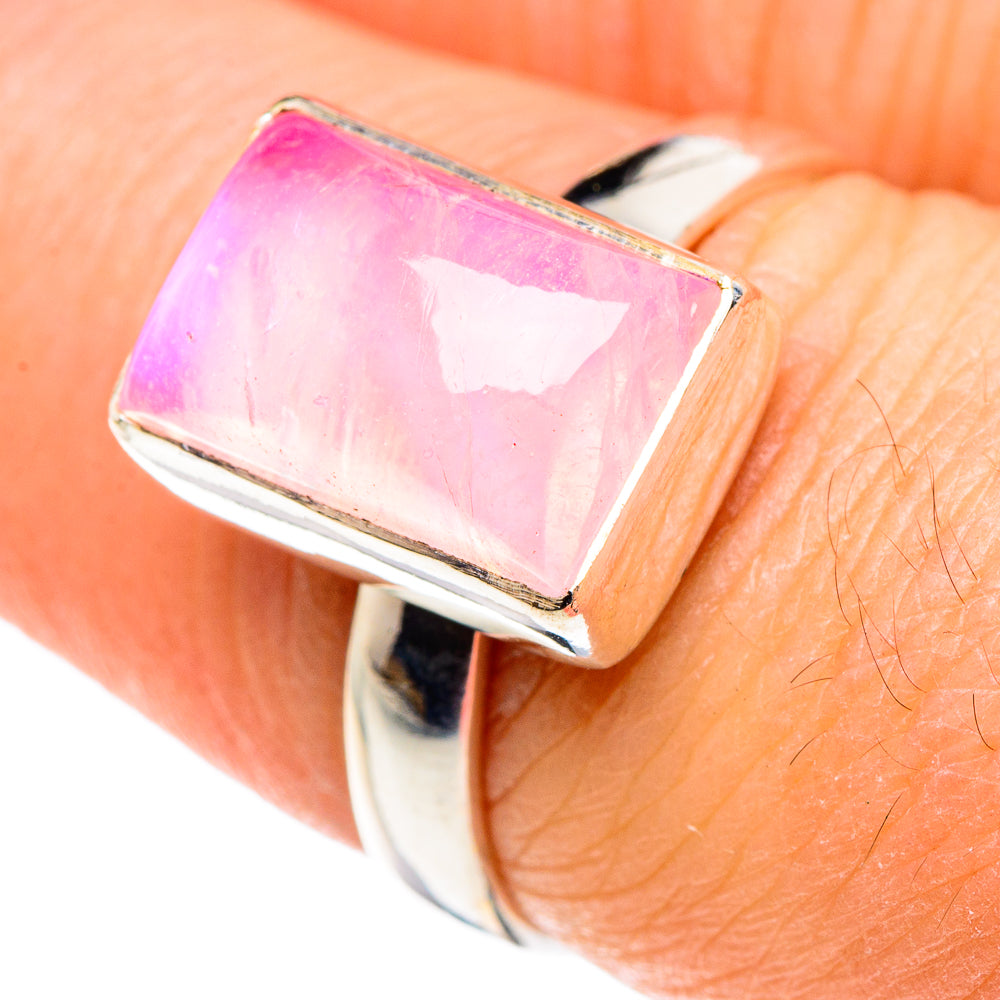 Pink Moonstone Rings handcrafted by Anasilvercos - RING88906