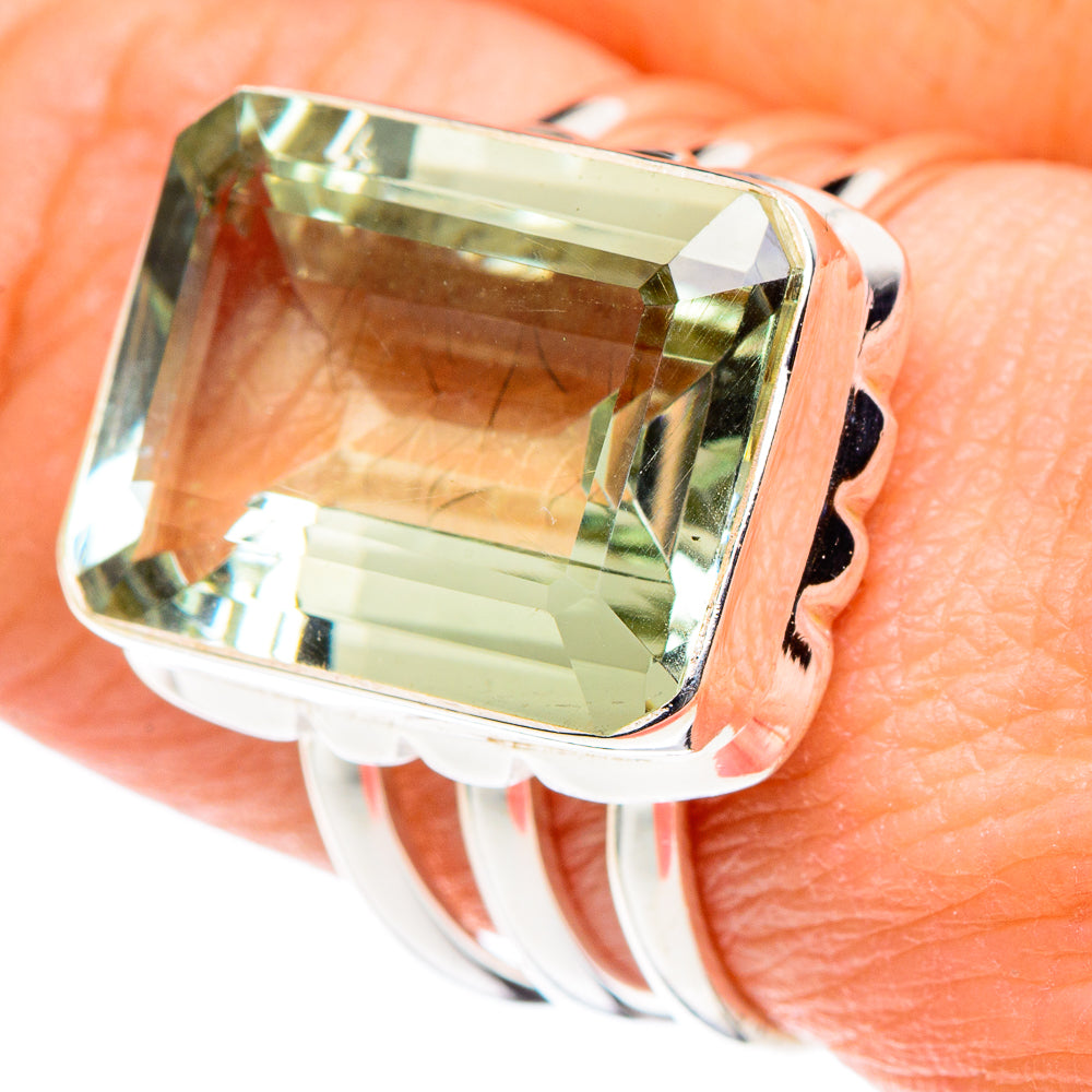 Green Amethyst Rings handcrafted by Anasilvercos - RING88929
