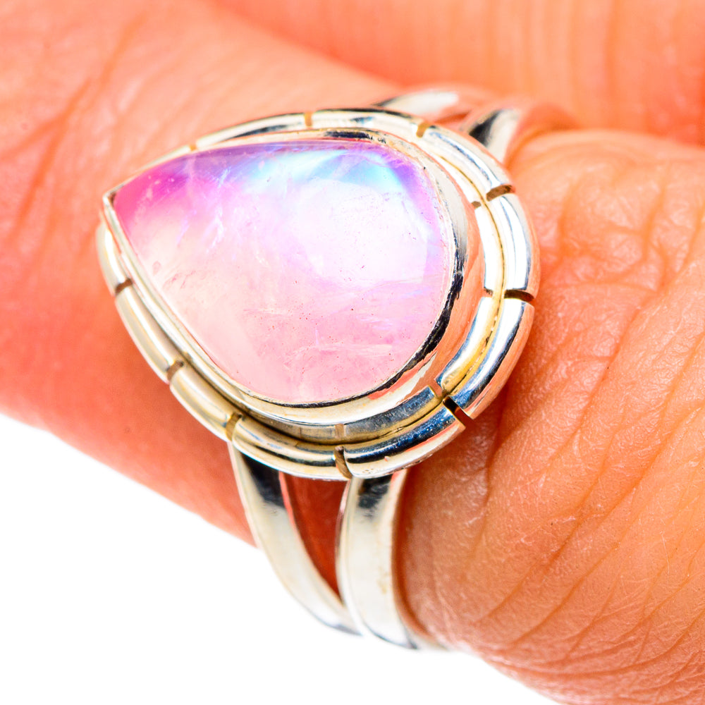 Pink Moonstone Rings handcrafted by Anasilvercos - RING88936