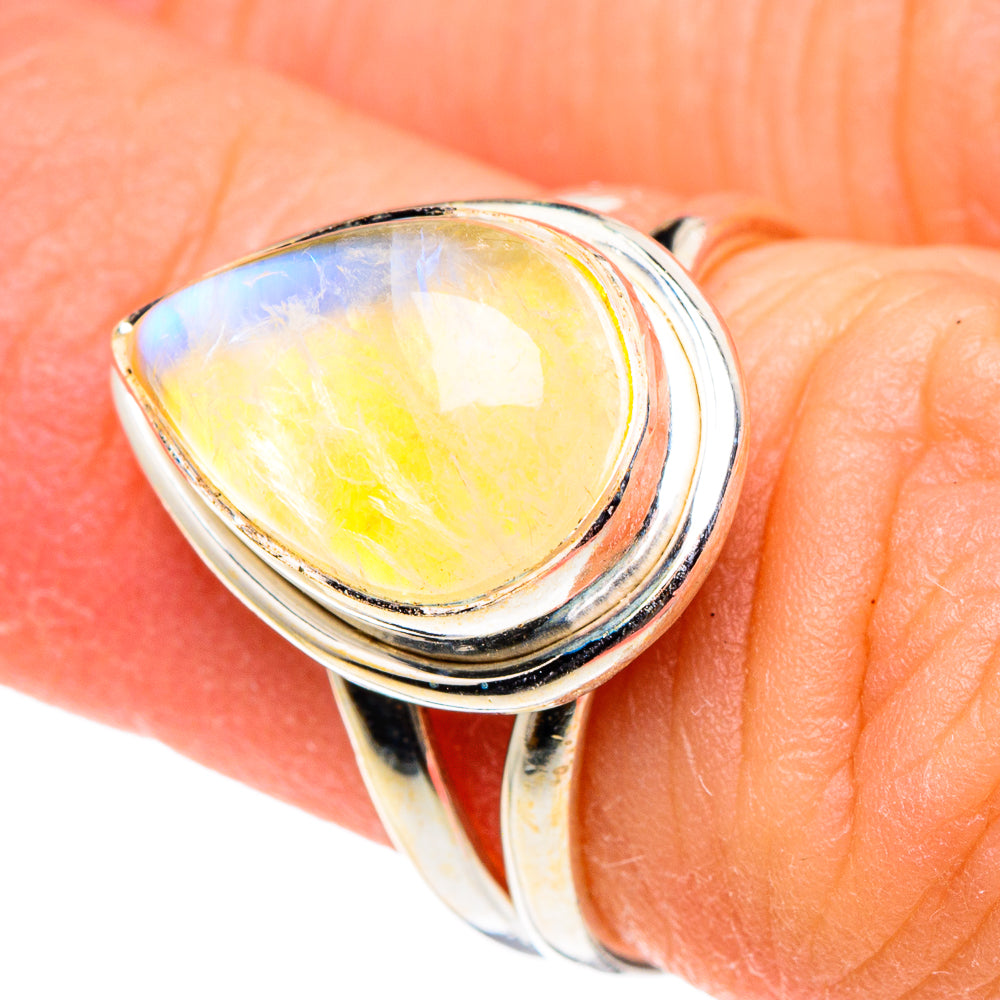 Yellow Moonstone Rings handcrafted by Anasilvercos - RING88980