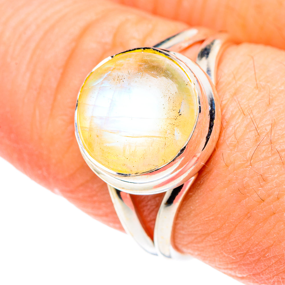 Yellow Moonstone Rings handcrafted by Anasilvercos - RING88981