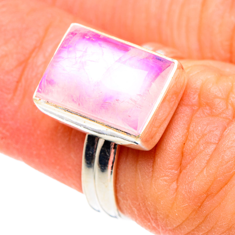 Pink Moonstone Rings handcrafted by Anasilvercos - RING88997