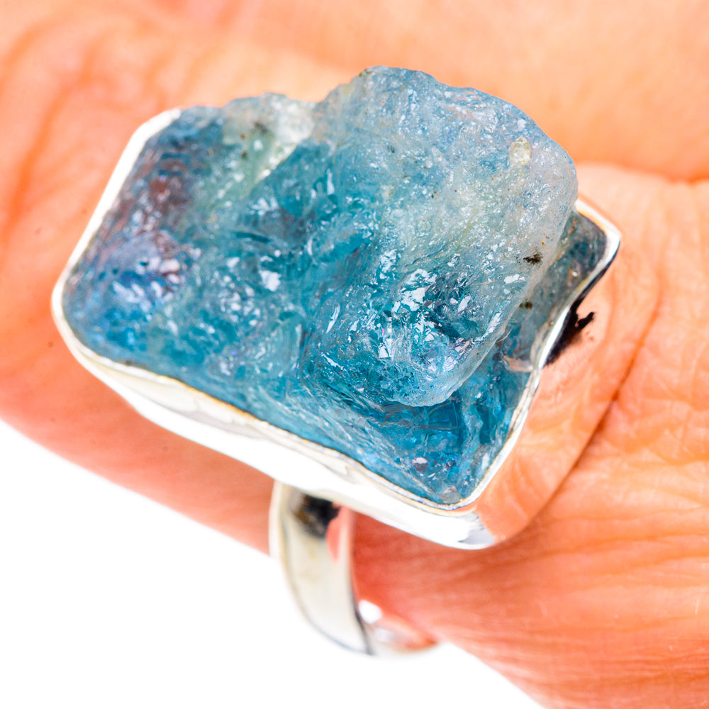 Aquamarine Rings handcrafted by Anasilvercos - RING89006