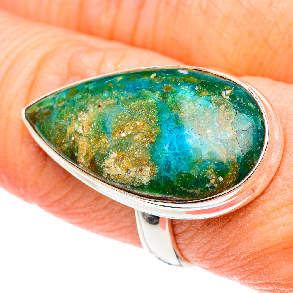 Chrysocolla Rings handcrafted by Anasilvercos - RING89008