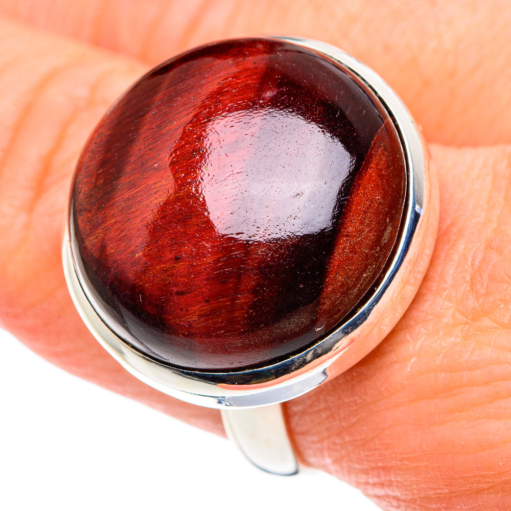 Red Tiger Eye Rings handcrafted by Anasilvercos - RING89016
