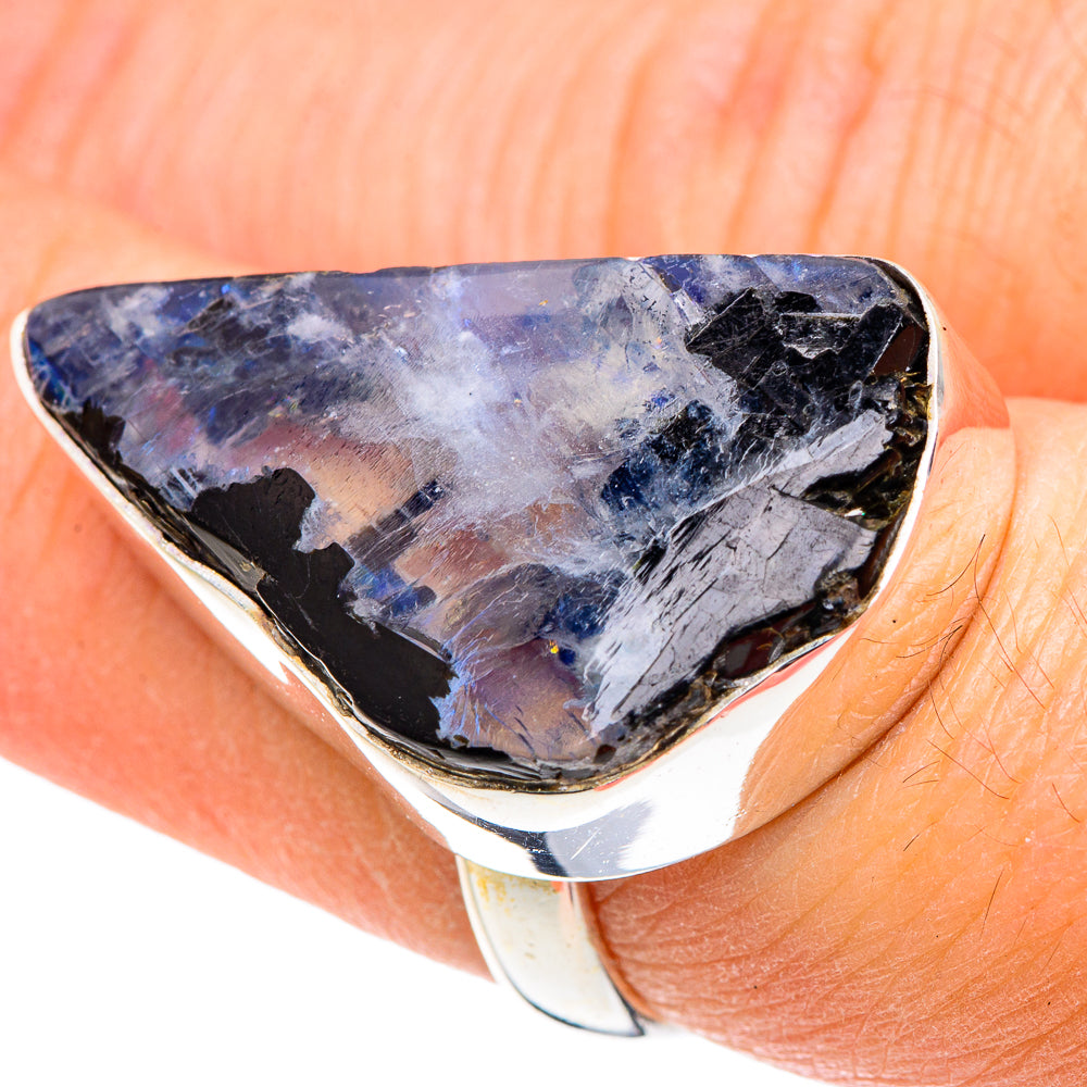 Rainbow Moonstone Rings handcrafted by Anasilvercos - RING89030