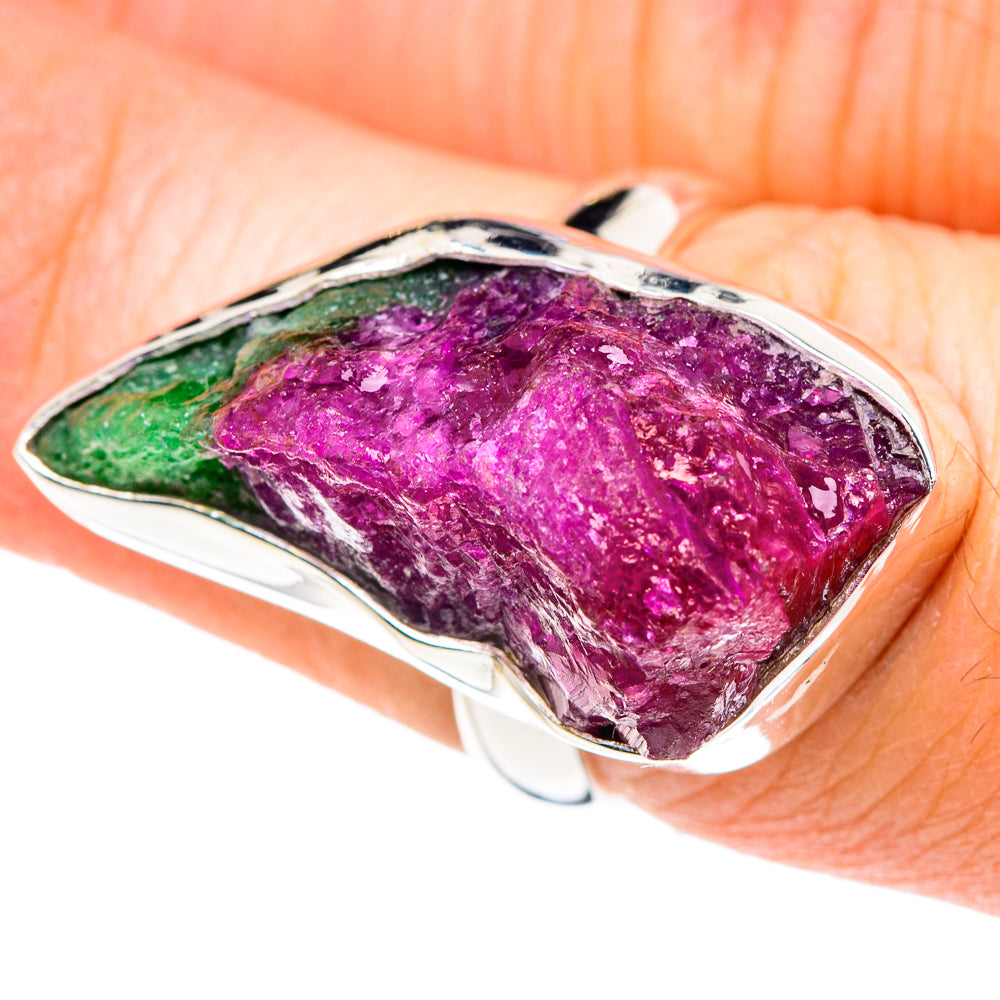Ruby Zoisite Rings handcrafted by Anasilvercos - RING89033