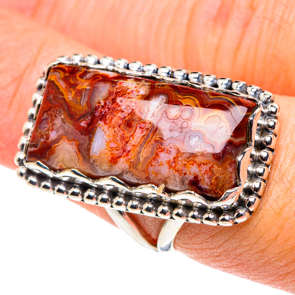 Crazy Lace Agate Rings handcrafted by Anasilvercos - RING89046