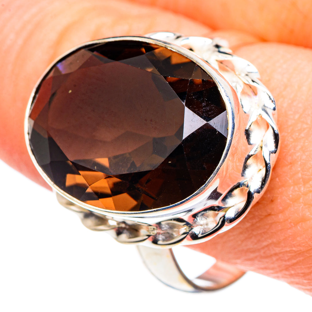 Smoky Quartz Rings handcrafted by Anasilvercos - RING89048