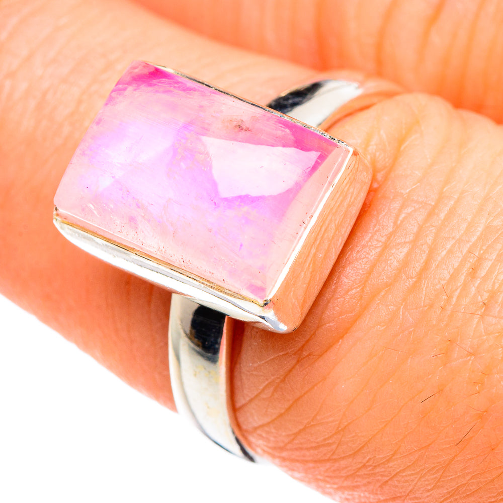 Pink Moonstone Rings handcrafted by Anasilvercos - RING89082