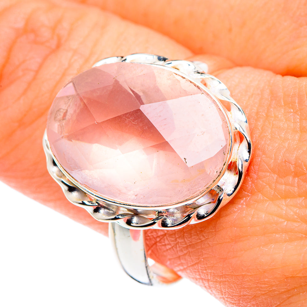 Rose Quartz Rings handcrafted by Anasilvercos - RING89084