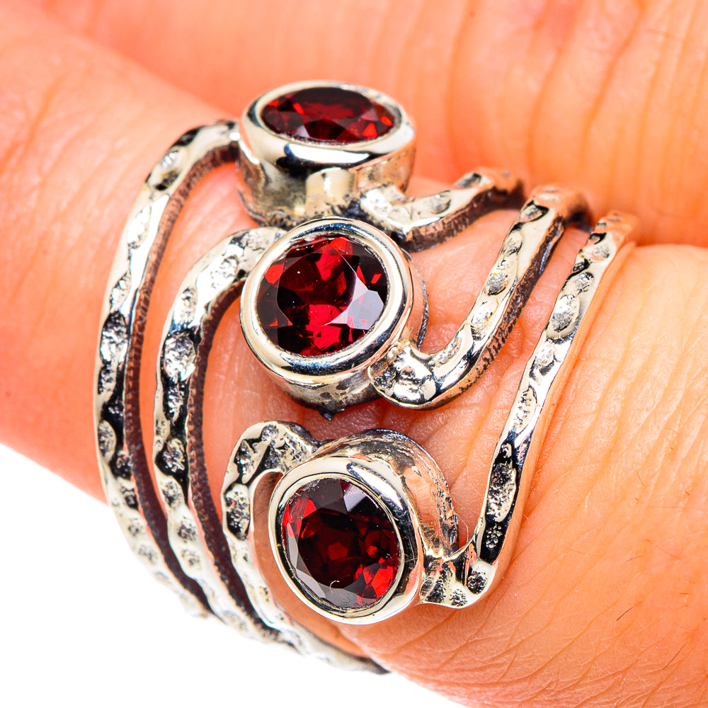 Garnet Rings handcrafted by Anasilvercos - RING89087