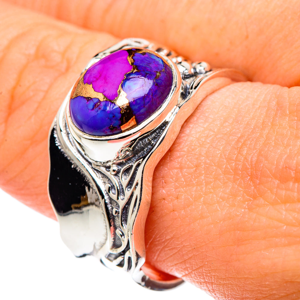 Purple Copper Composite Turquoise Rings handcrafted by Anasilvercos - RING89088