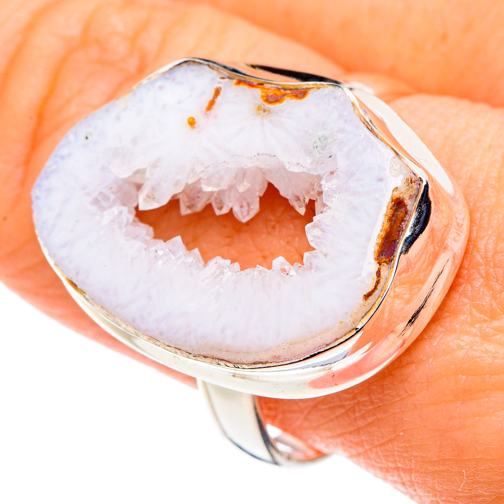 White Geode Slice Rings handcrafted by Anasilvercos - RING89095