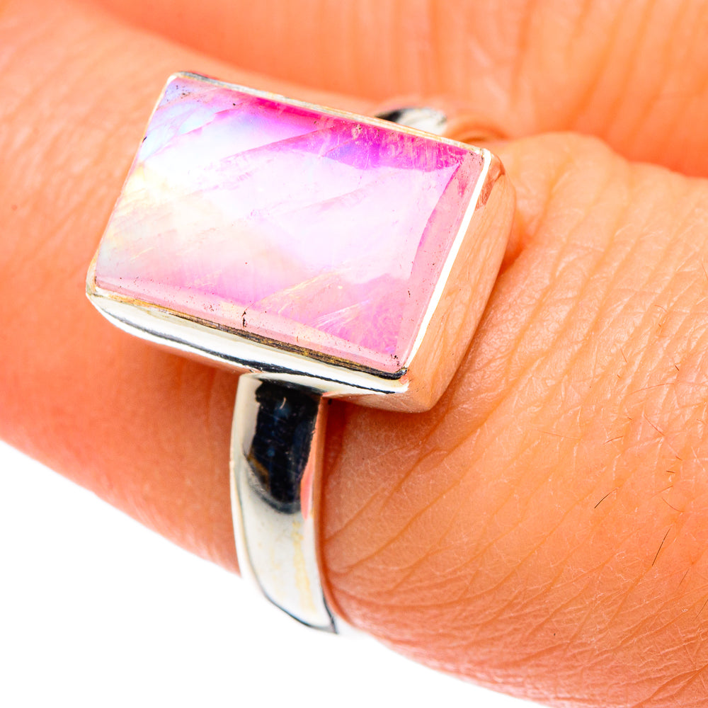 Pink Moonstone Rings handcrafted by Anasilvercos - RING89121