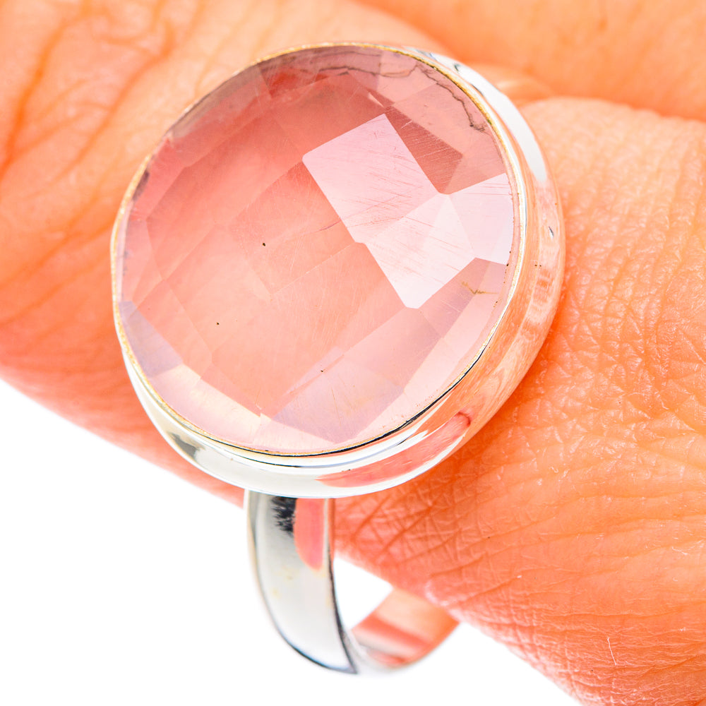 Rose Quartz Rings handcrafted by Anasilvercos - RING89122