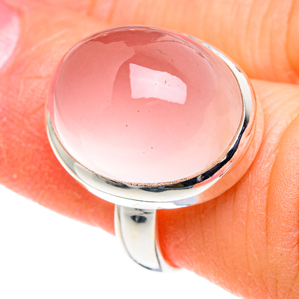 Rose Quartz Rings handcrafted by Anasilvercos - RING89123