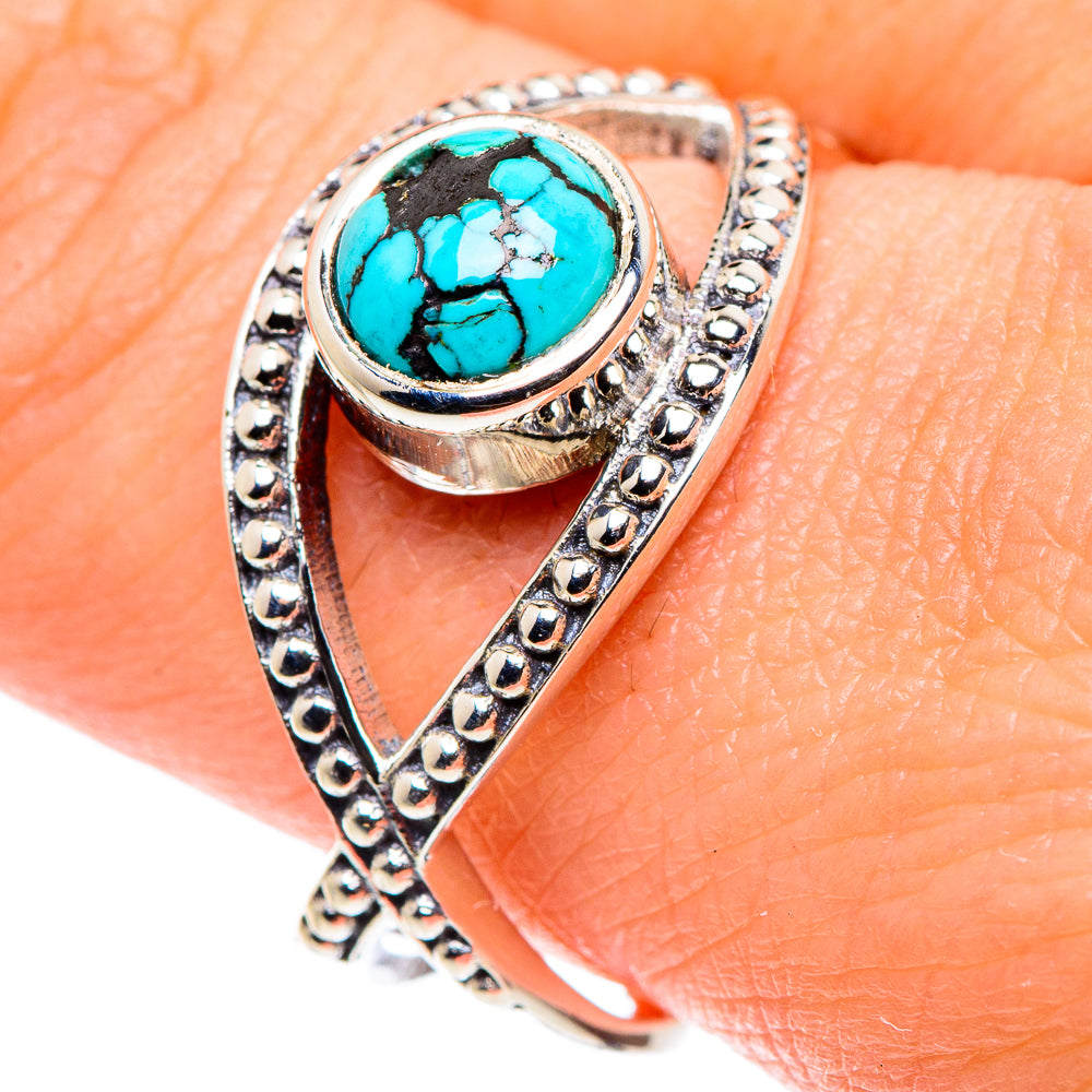 Tibetan Turquoise Rings handcrafted by Anasilvercos - RING89139