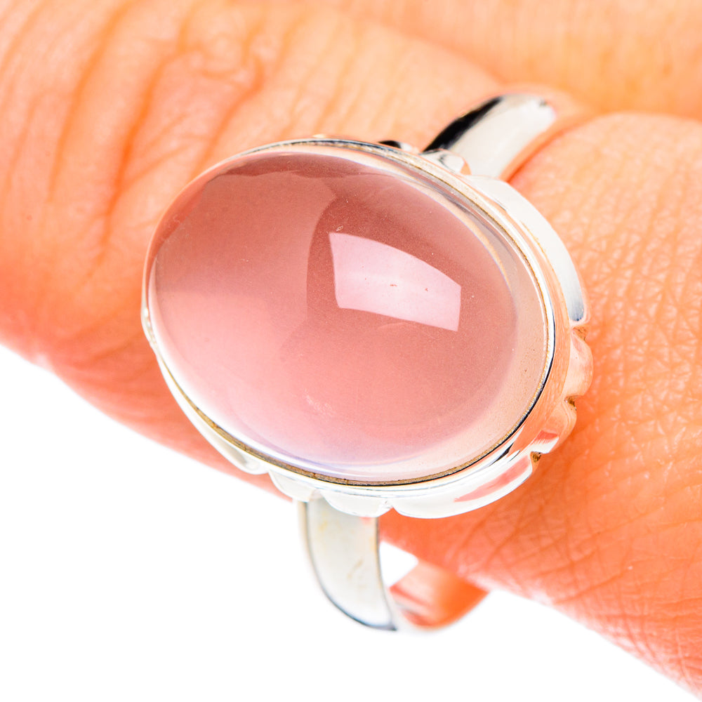 Rose Quartz Rings handcrafted by Anasilvercos - RING89155
