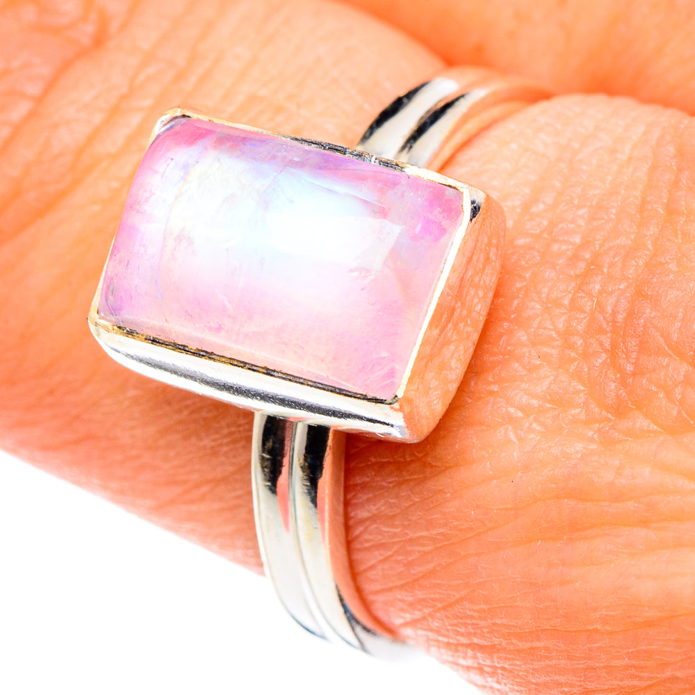 Pink Moonstone Rings handcrafted by Anasilvercos - RING89187
