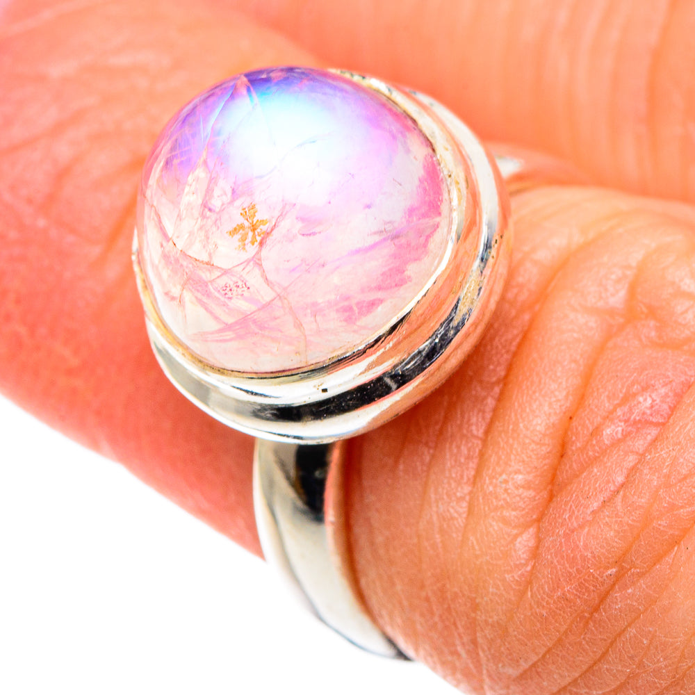 Pink Moonstone Rings handcrafted by Anasilvercos - RING89216