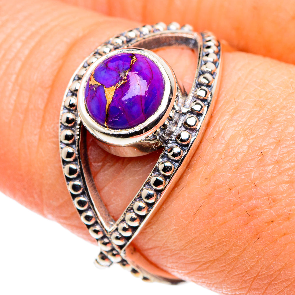 Purple Copper Composite Turquoise Rings handcrafted by Anasilvercos - RING89219