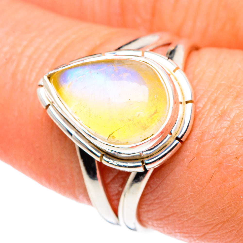 Yellow Moonstone Rings handcrafted by Anasilvercos - RING89227