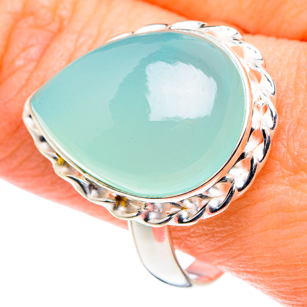 Aqua Chalcedony Rings handcrafted by Anasilvercos - RING89229