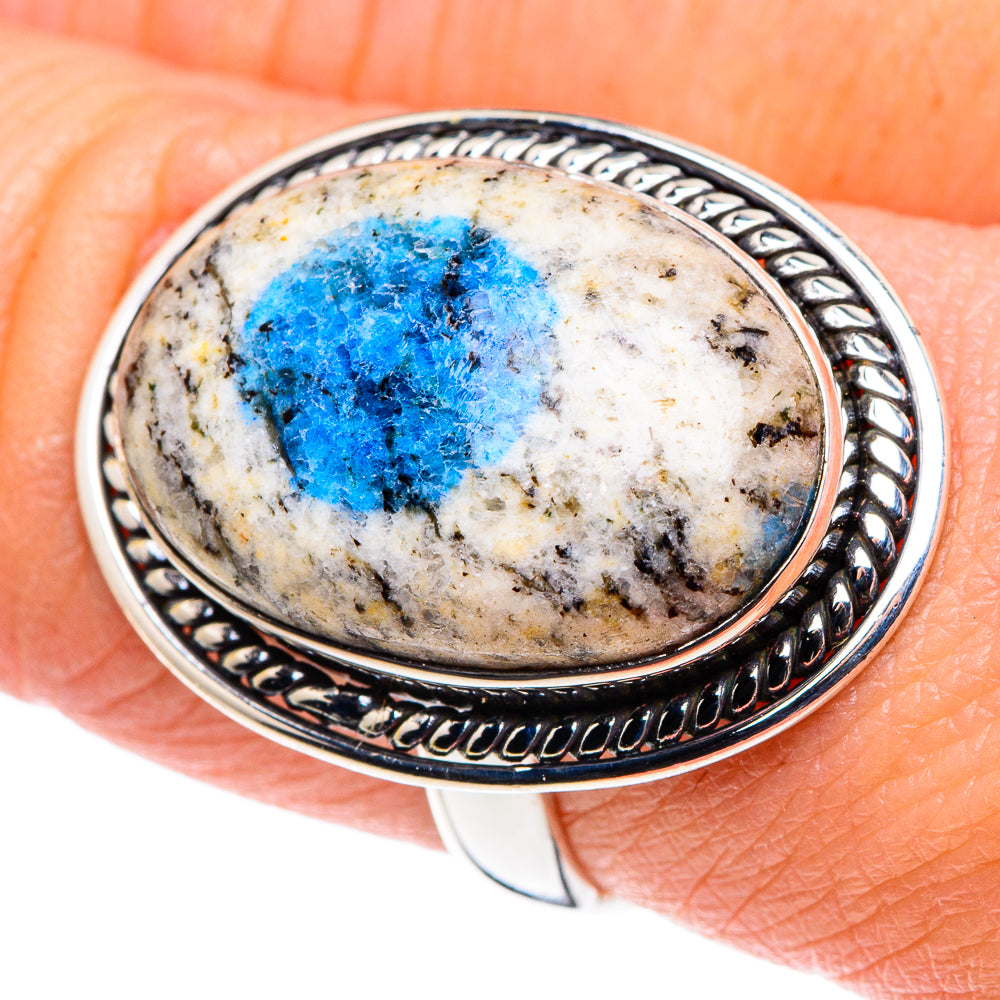 K2 Blue Azurite Rings handcrafted by Anasilvercos - RING89233