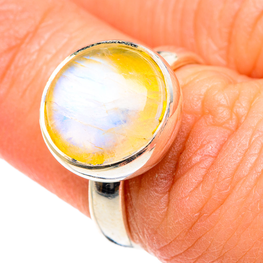 Yellow Moonstone Rings handcrafted by Anasilvercos - RING89251