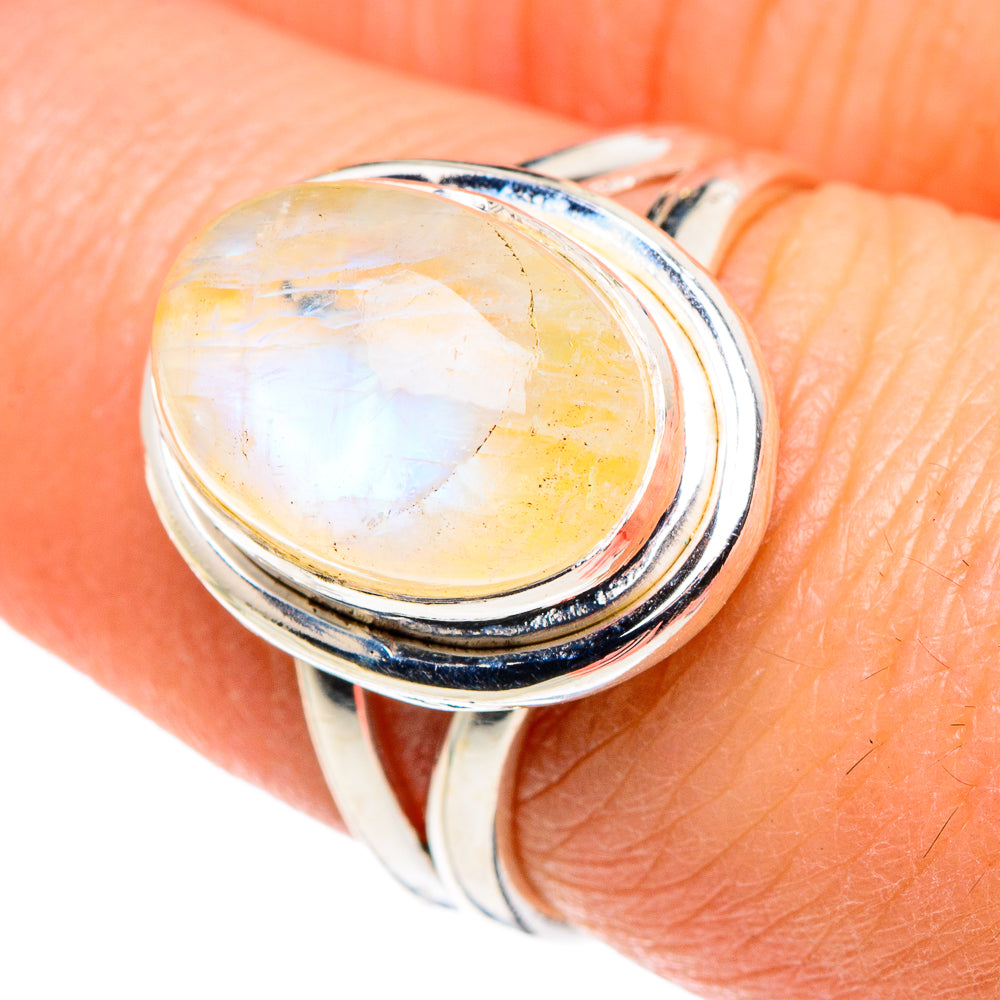 Yellow Moonstone Rings handcrafted by Anasilvercos - RING89253