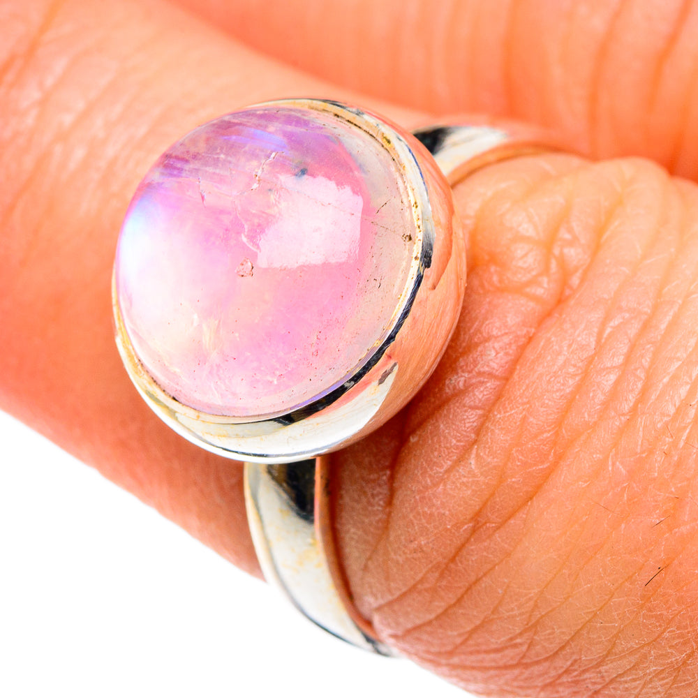 Pink Moonstone Rings handcrafted by Anasilvercos - RING89265