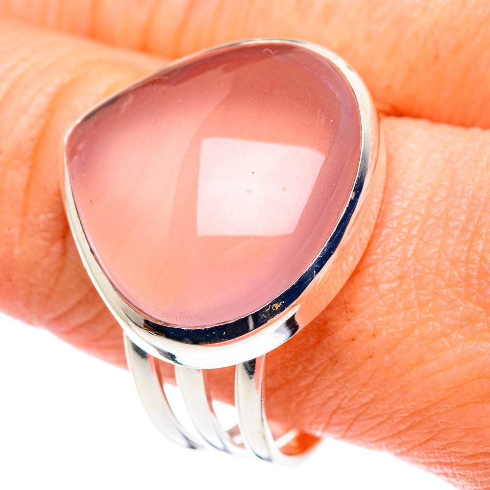 Rose Quartz Rings handcrafted by Anasilvercos - RING89267