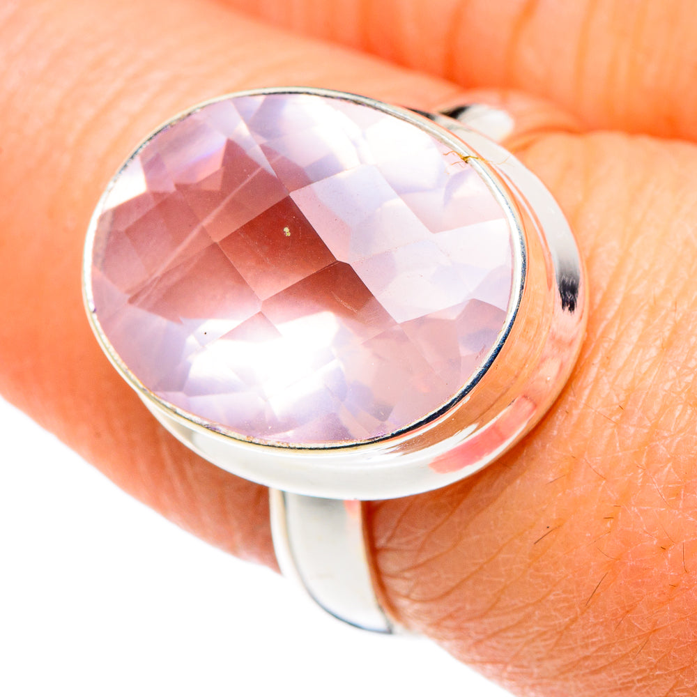 Rose Quartz Rings handcrafted by Anasilvercos - RING89268
