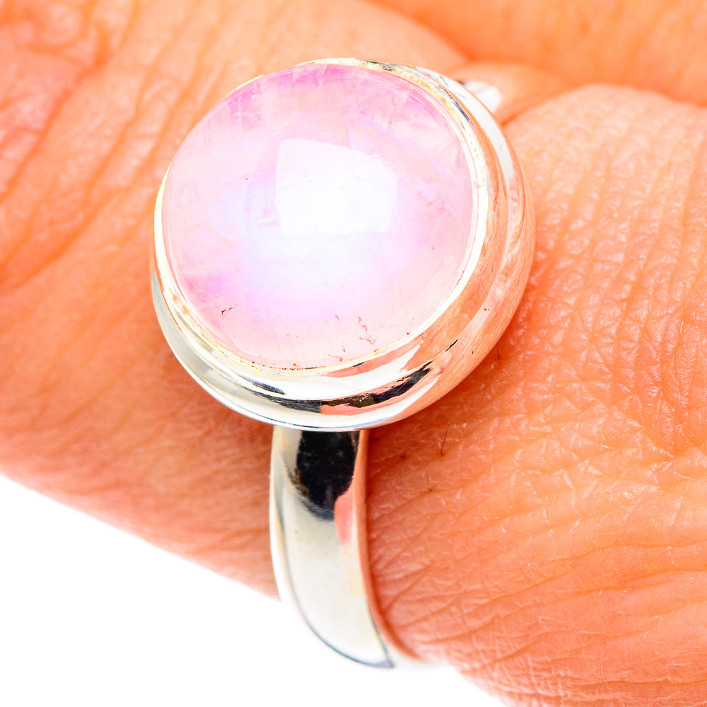 Pink Moonstone Rings handcrafted by Anasilvercos - RING89288