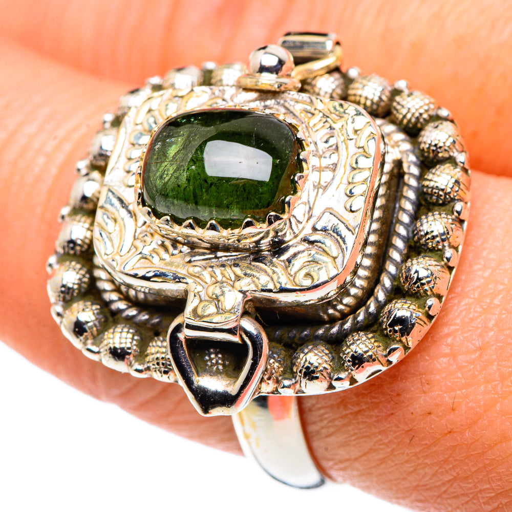 Green Tourmaline Rings handcrafted by Anasilvercos - RING89303