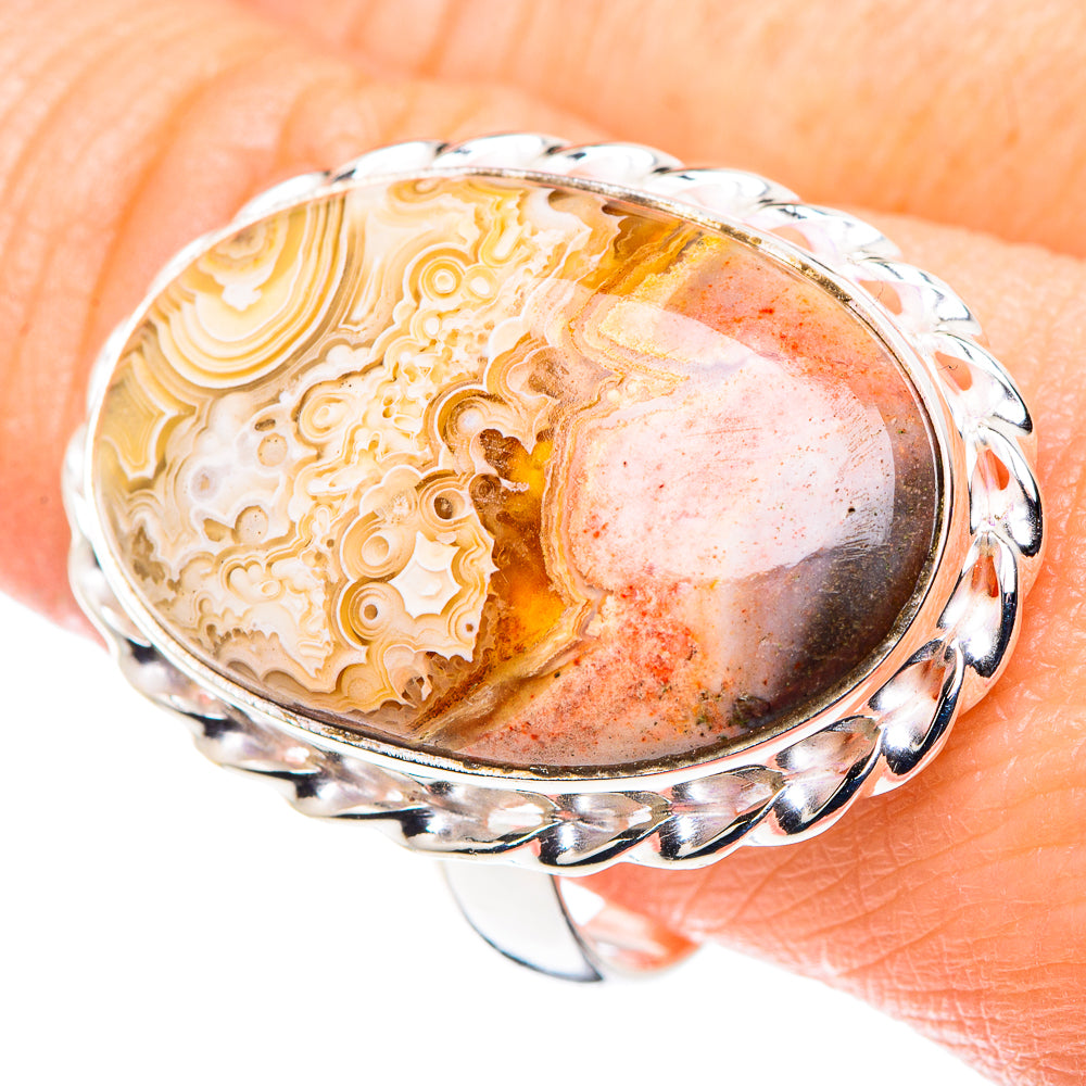 Laguna Lace Agate Rings handcrafted by Anasilvercos - RING89304