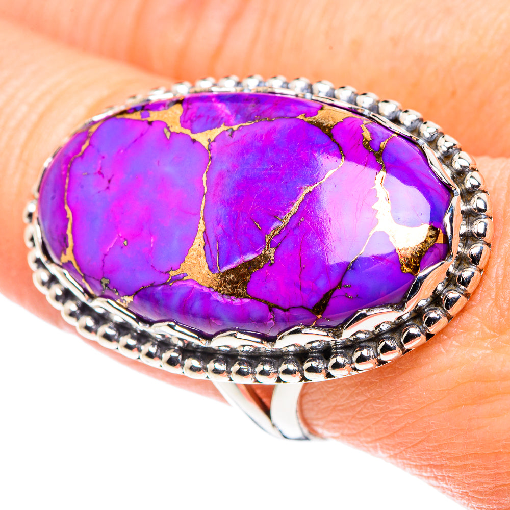 Purple Copper Composite Turquoise Rings handcrafted by Anasilvercos - RING89314