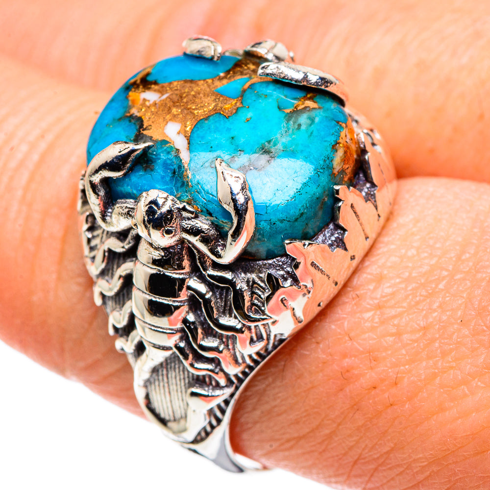 Blue Copper Composite Turquoise Rings handcrafted by Anasilvercos - RING89331