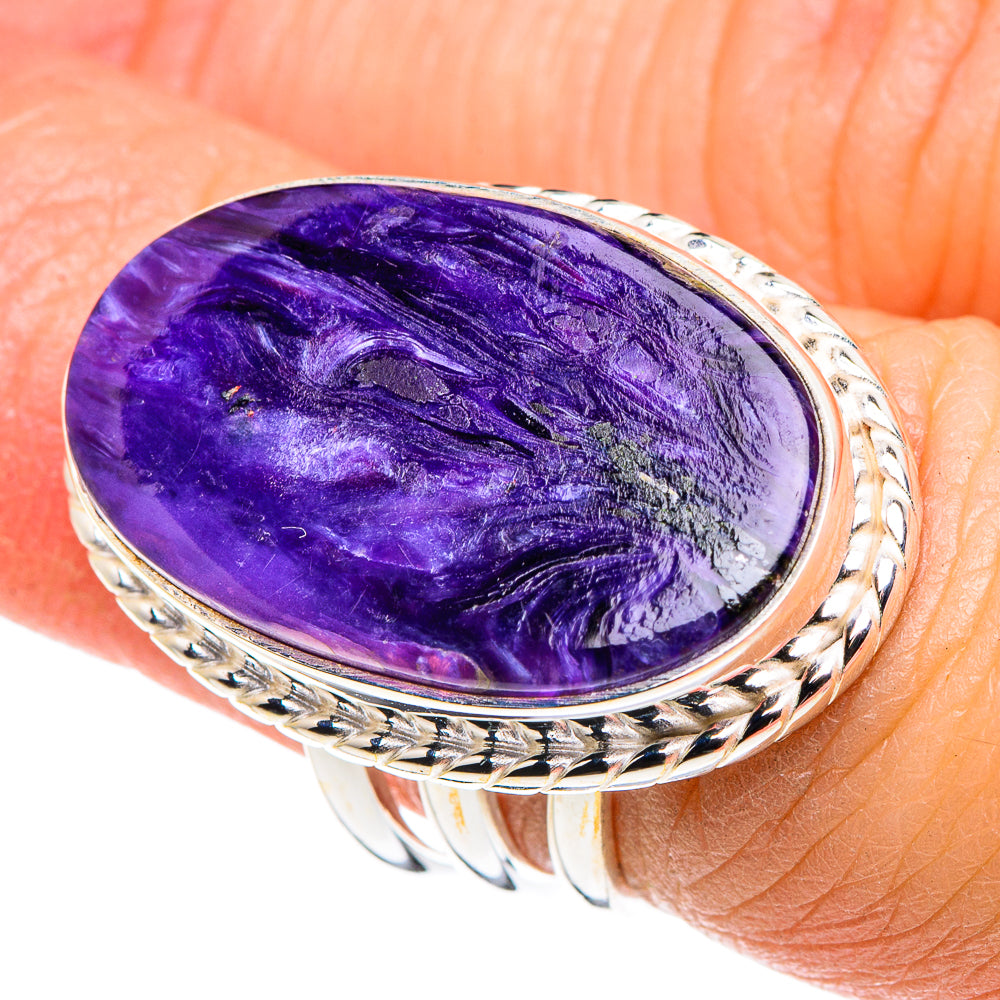 Charoite Rings handcrafted by Anasilvercos - RING89348