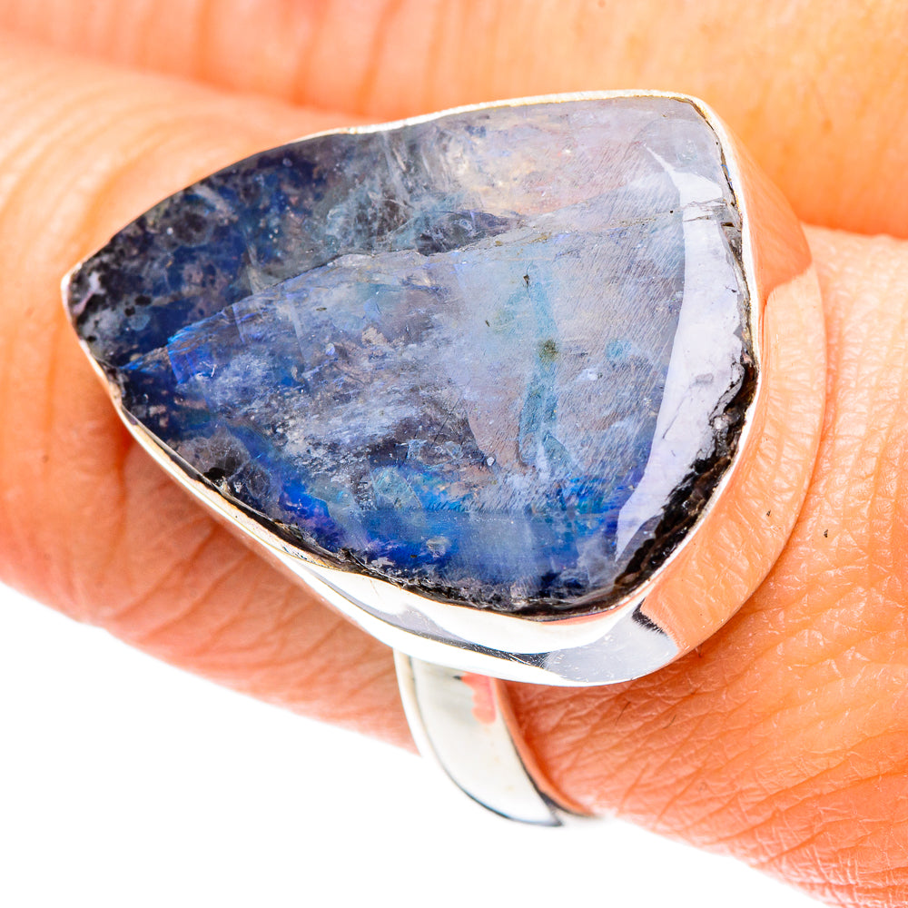 Rainbow Moonstone Rings handcrafted by Anasilvercos - RING89351