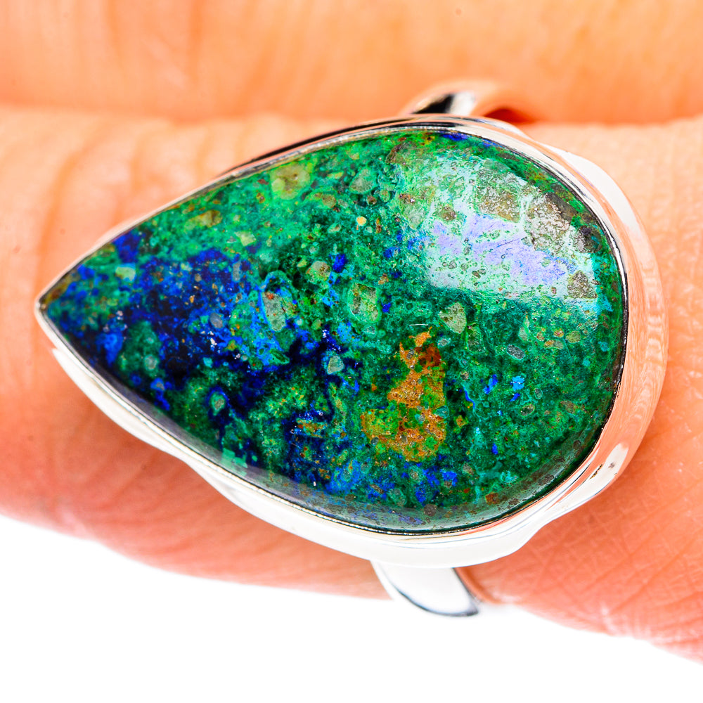 Azurite Malachite Rings handcrafted by Anasilvercos - RING89354