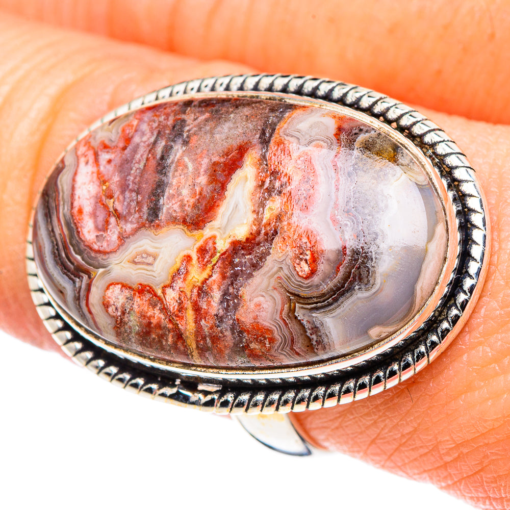 Crazy Lace Agate Rings handcrafted by Anasilvercos - RING89365