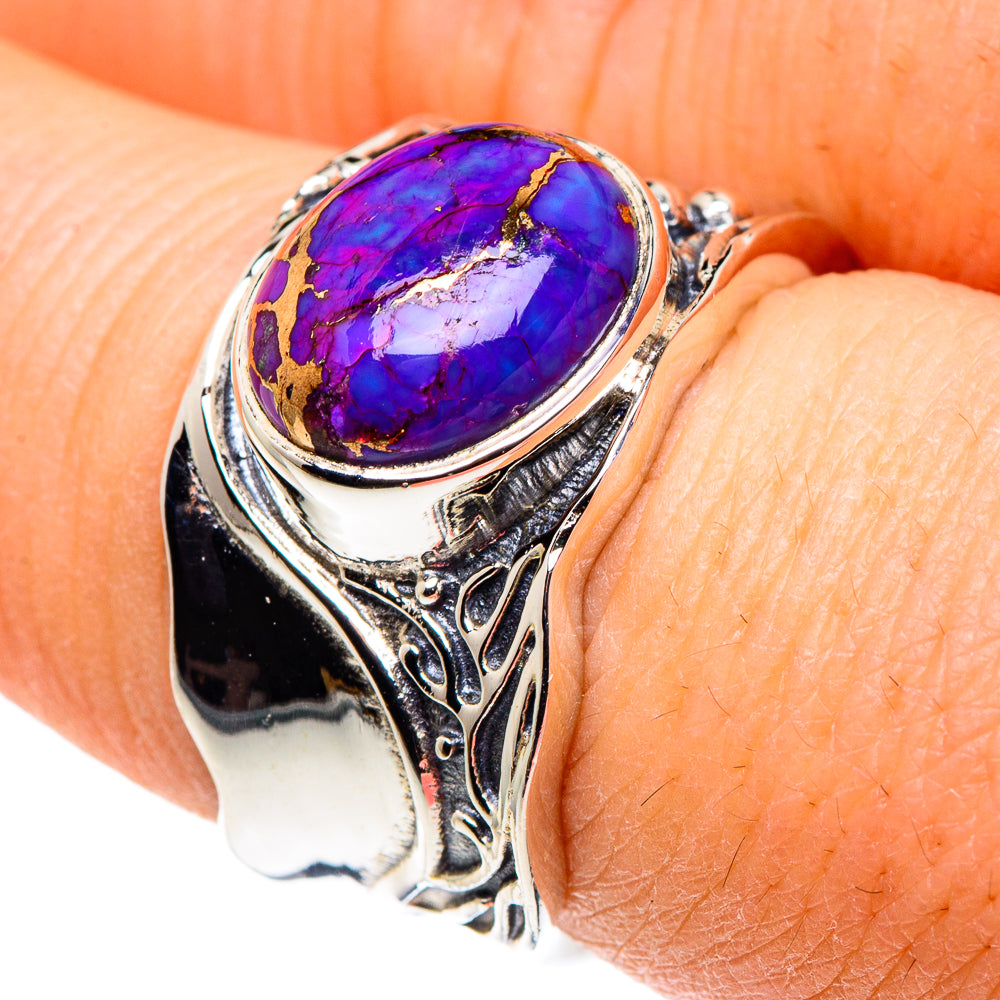 Purple Copper Composite Turquoise Rings handcrafted by Anasilvercos - RING89396