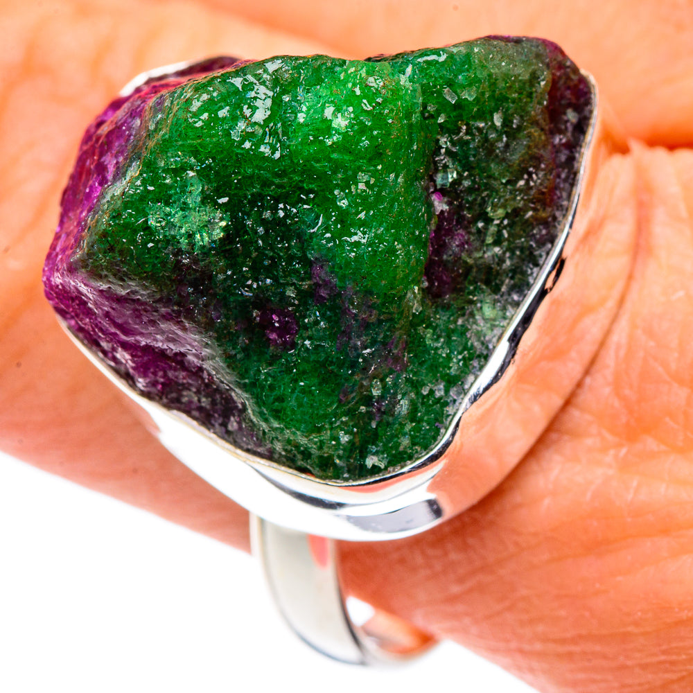 Ruby Zoisite Rings handcrafted by Anasilvercos - RING89404