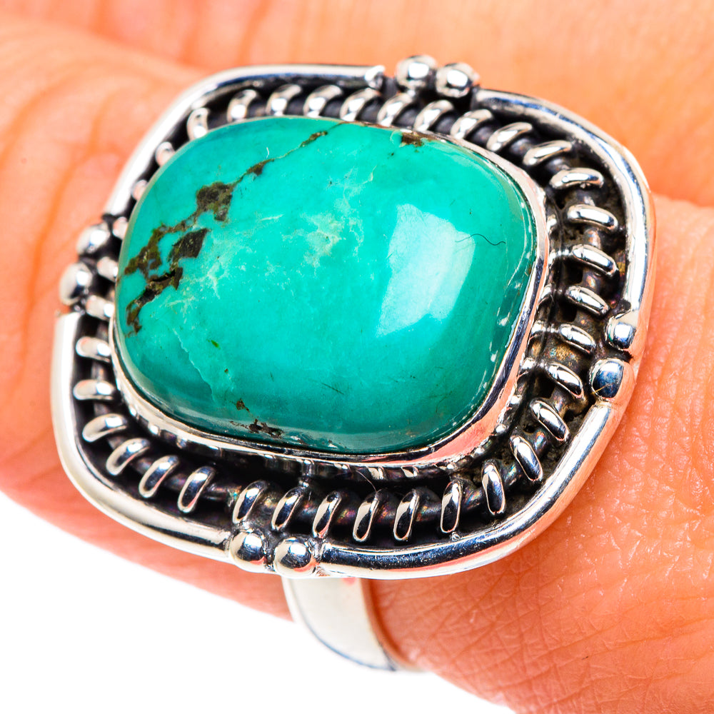 Tibetan Turquoise Rings handcrafted by Anasilvercos - RING89420