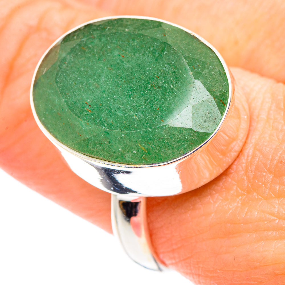 Green Aventurine Rings handcrafted by Anasilvercos - RING89452
