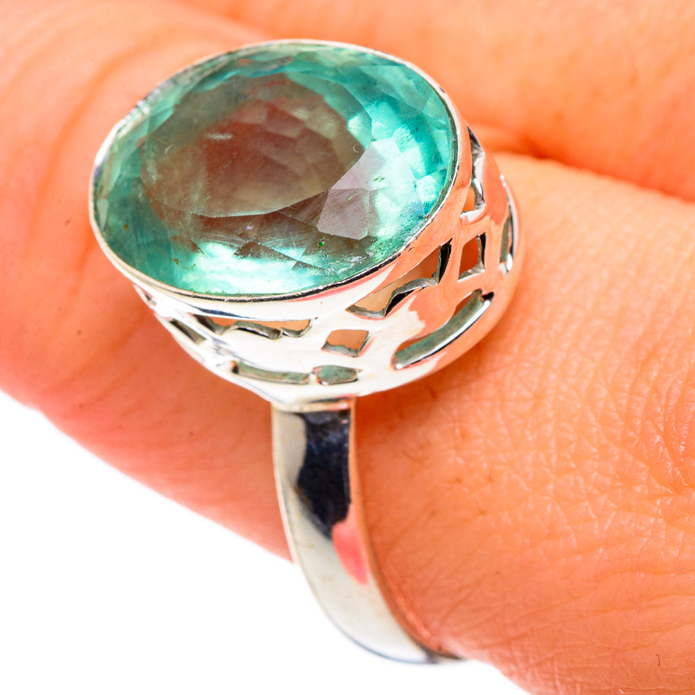 Green Fluorite Rings handcrafted by Anasilvercos - RING89453