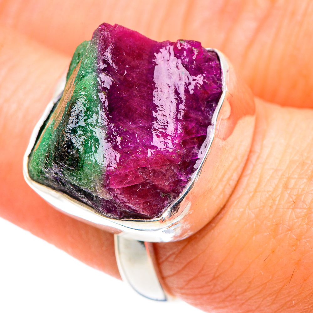 Ruby Zoisite Rings handcrafted by Anasilvercos - RING89472