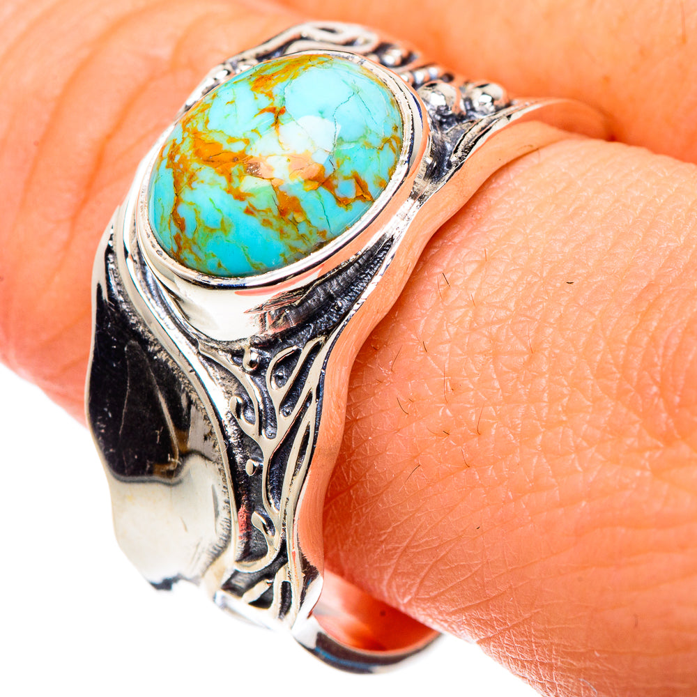 Tibetan Turquoise Rings handcrafted by Anasilvercos - RING89481